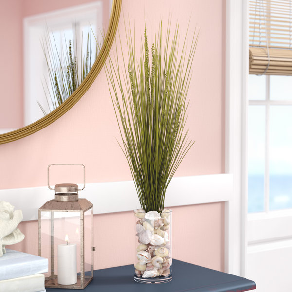 Primrue 25'' Faux Grass in Glass Vase & Reviews Wayfair
